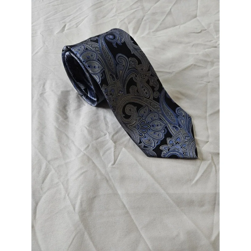 Donald Trump Tie Signature Collection Silk Gold‎ Bar Black Blue Gold